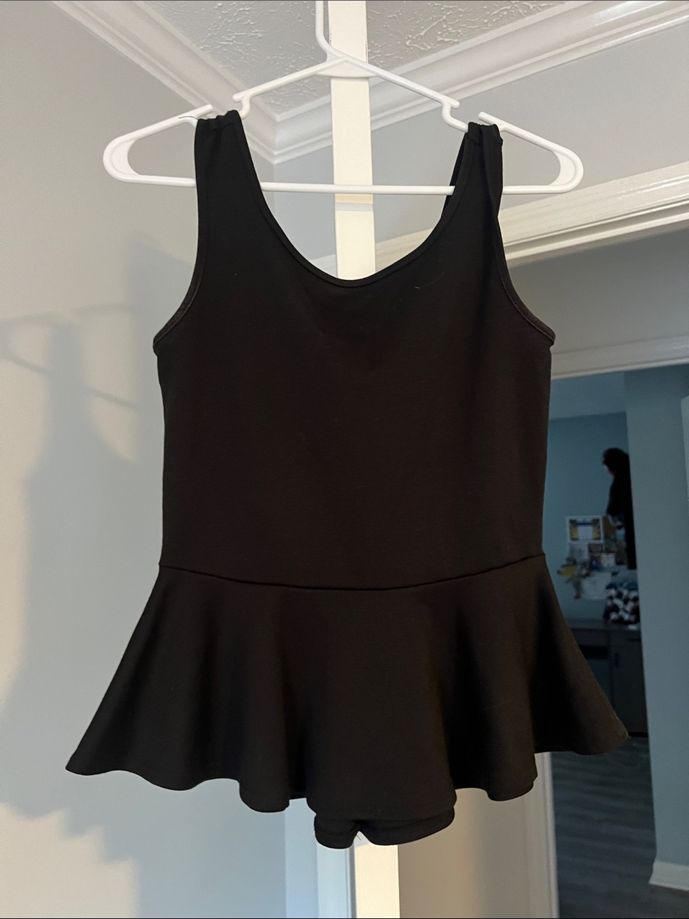 ALLOY Black Peplum Top with Crew Neck